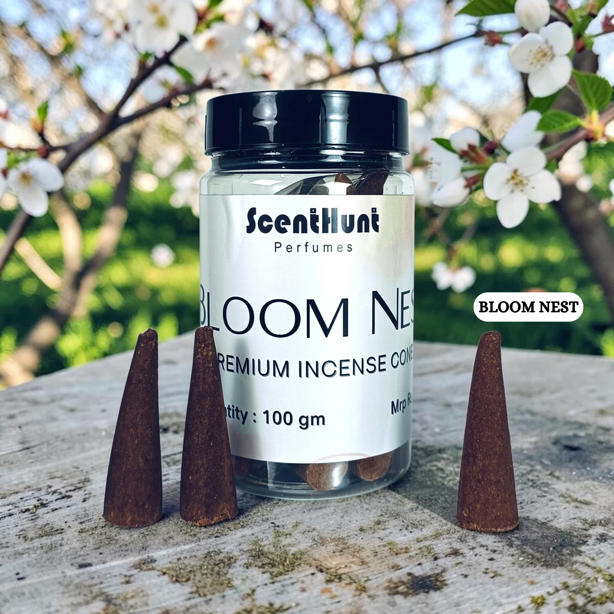 Scent Hunt Perfumes Premium Bloom Nest Incense Cones 100g