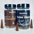 Oudh Hindi & Ameer Al Oudh Combo Premium Incense Cones 100g x 2 Pack