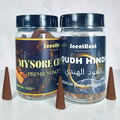Oudh Hindi & Mysore Chandan Combo Premium Incense Cones 100g x 2 Pack