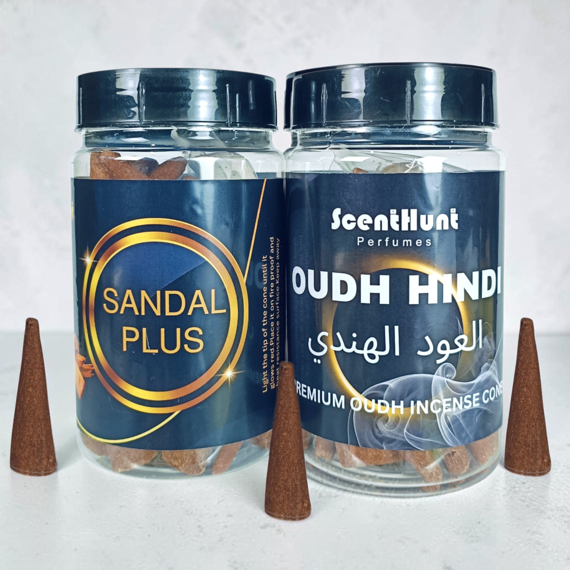 Oudh Hindi & Sandal Plus Combo Premium Incense Cones 100g x 2 Pack