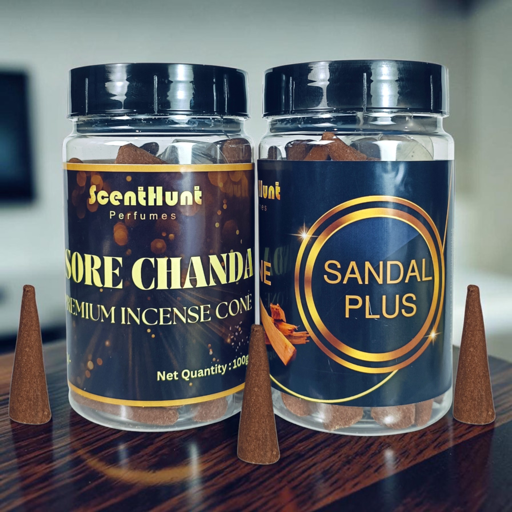 Mysore Chandan & Sandal Plus Combo Premium Incense Cones 100g x 2 Pack